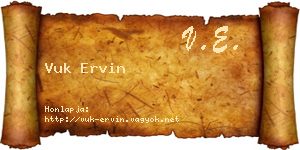 Vuk Ervin névjegykártya